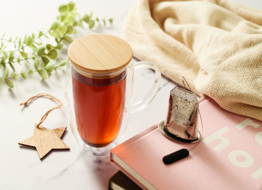 Logo trade advertising products image of: Double wall glass mug 450ml