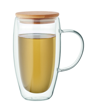 Logotrade promotional product image of: Double wall glass mug 450ml