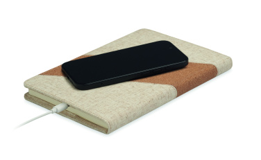 Logo trade promotional gifts image of: A5 notebook with 15W charger