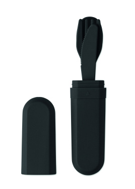 Logo trade promotional giveaways picture of: Cutlery set and case in PLA