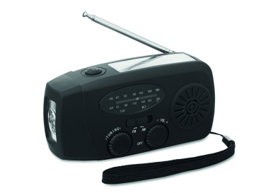Logo trade promotional gifts image of: Portable radio SOS with LED torch