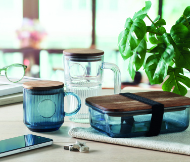 Logo trade promotional products picture of: Ribbed glass mug 300ml