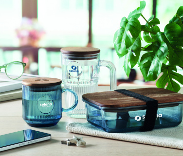 Logotrade corporate gifts photo of: Ribbed glass mug 300ml