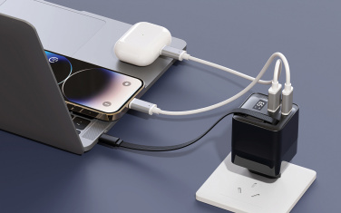 Logotrade advertising products photo of: Urban Vitamin Mendocino 65W GaN charger retractable cable