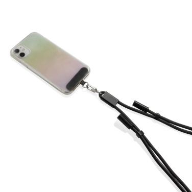 Logotrade promotional merchandise picture of: LoopAmp RCS RPET adjustable phone cord with 60W cable