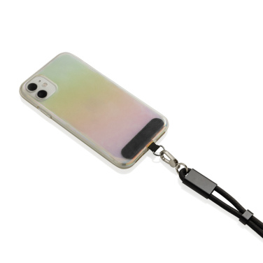 Logo trade promotional giveaways image of: LoopAmp RCS RPET adjustable phone wrist strap 60W cable