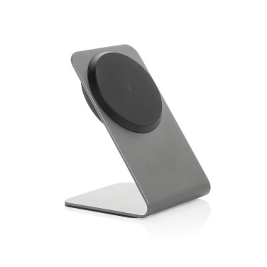 Logo trade corporate gift photo of: Terra aluminium 15W magnetic wireless charging phone stand