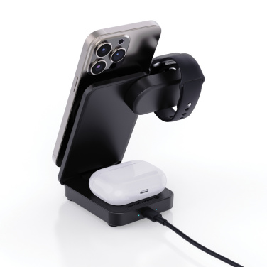 Logo trade corporate gifts image of: Urban Vitamin Arcadia RCS rplastic 15W 3in1 magnetic charger