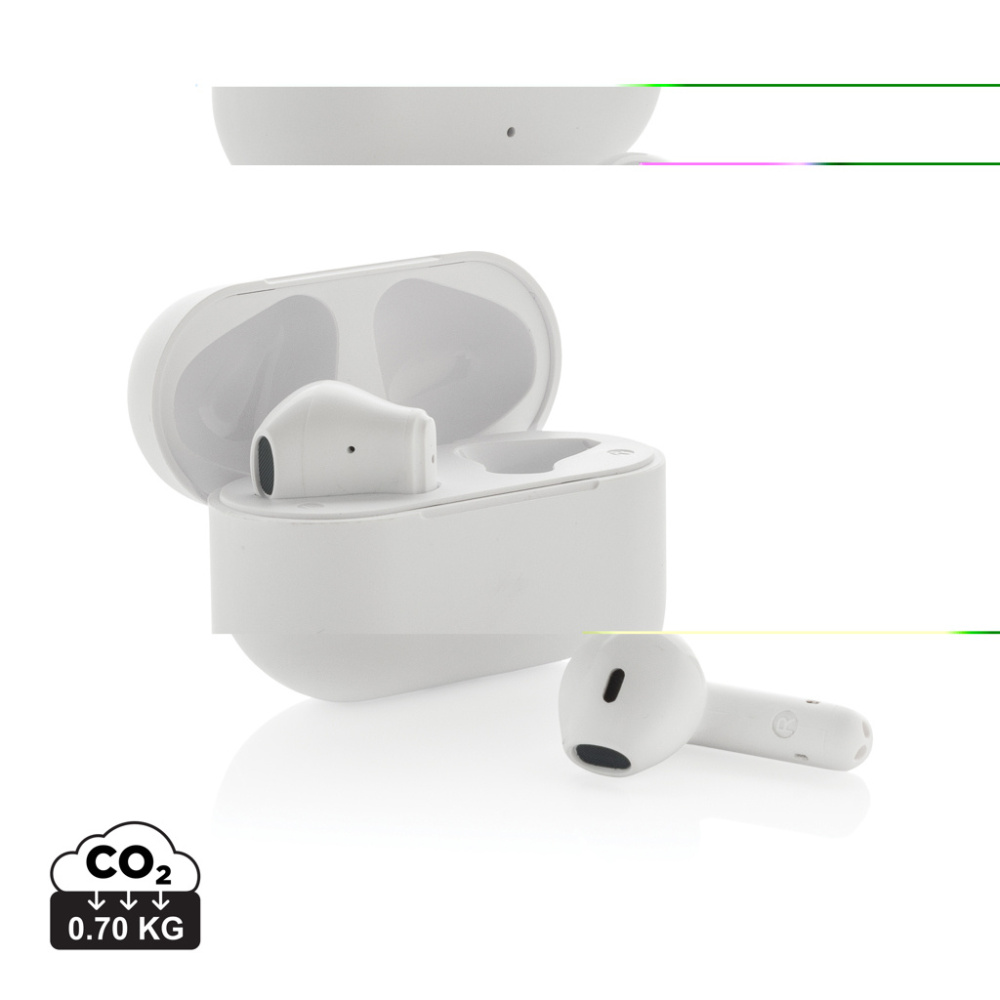 Logo trade promotional item photo of: Tunevo RCS recycled plastic wireless earbuds