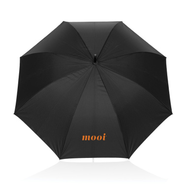 Logo trade promotional gifts image of: Swiss Peak Vero Aware™ RPET 25” umbrella w luxe handle