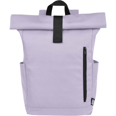 Logo trade promotional gift photo of: Byron 15.6" GRS RPET roll-top backpack 18L
