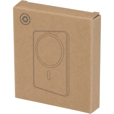 Logotrade promotional giveaway image of: Acrab 5000 mAh 15W magnetic wireless power bank with 20W PD - made from recycled plastic