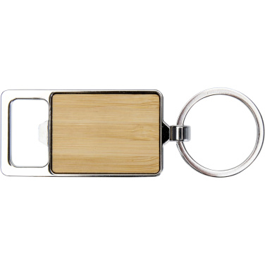 Logo trade promotional merchandise image of: Snapper bamboo keychain with bottle opener