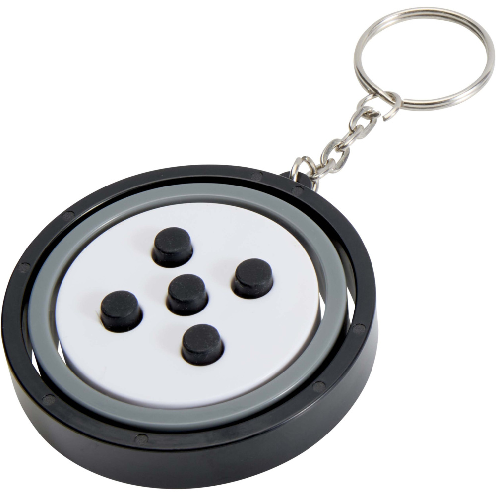 Logo trade business gifts image of: Spinx recycled plastic gyroscope fidget keychain