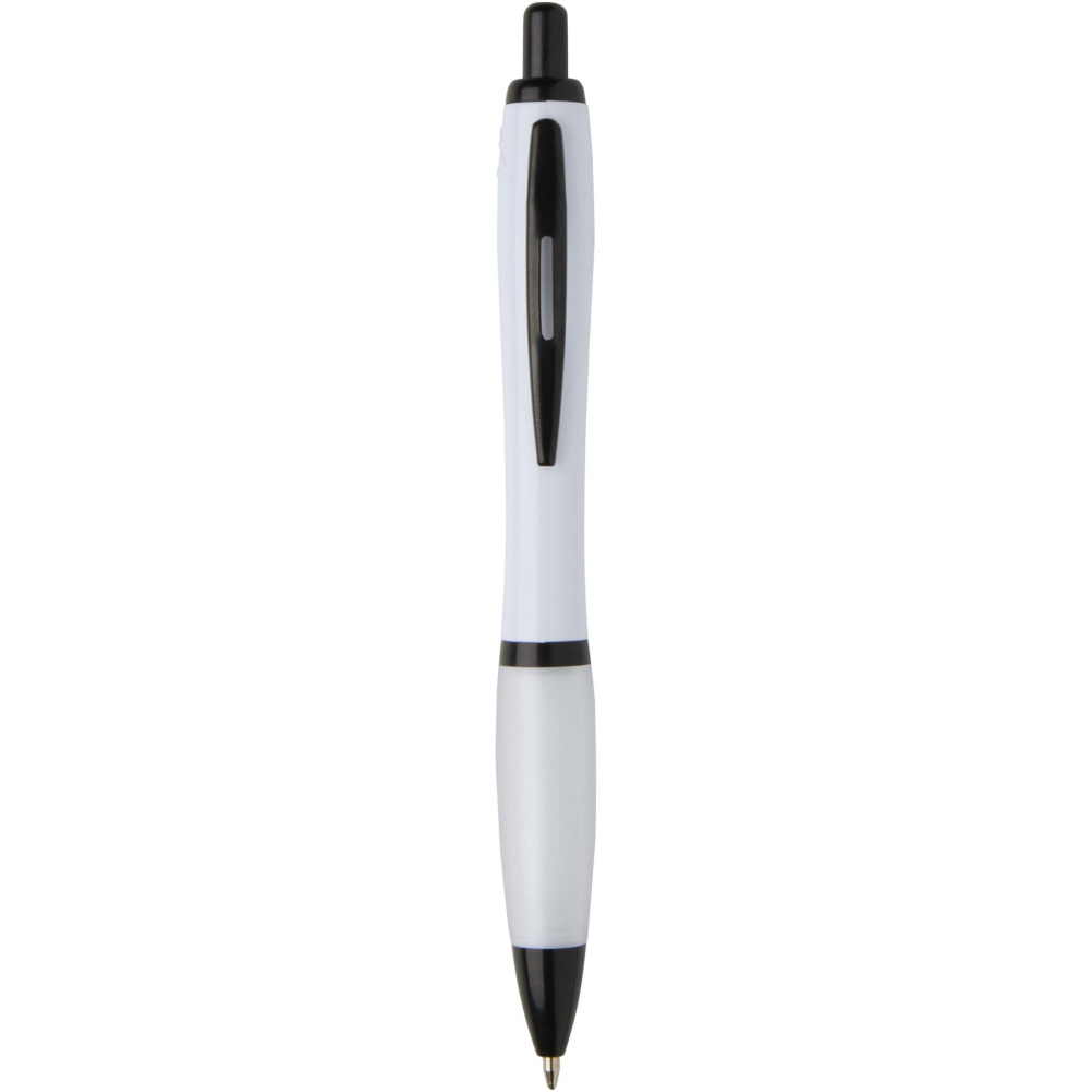 Logotrade promotional merchandise picture of: Nash recycled plastic ballpoint pen with black trims (black ink)