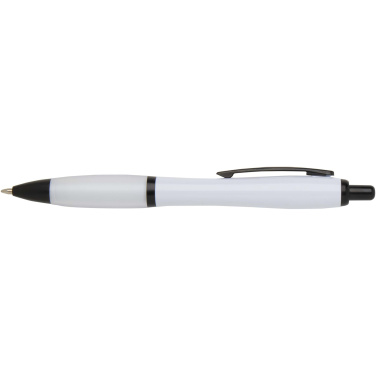 Logo trade promotional items image of: Nash recycled plastic ballpoint pen with black trims (black ink)