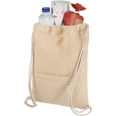 Logo trade business gift photo of: Bear GRS recycled sherpa drawstring backpack 9L