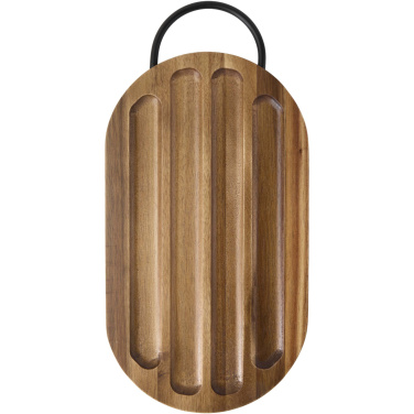 Logotrade promotional product picture of: Prestige acacia wood chopping board with bread knife