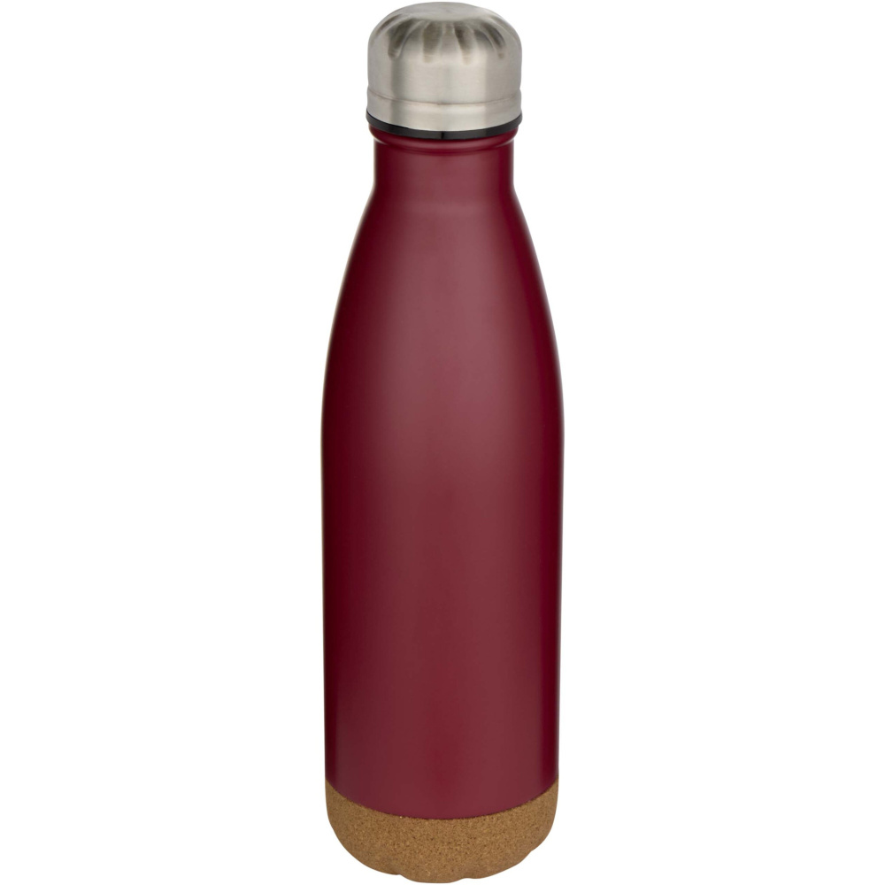 Logotrade promotional giveaway image of: Cove 500 ml double wall vacuum insulated stainless steel water bottle with cork details