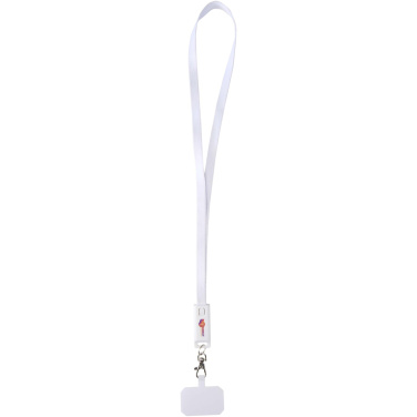 Logo trade business gift photo of: Franz recycled plastic smartphone lanyard with built-in data sync and 65W fast charge 5-in-1 cable