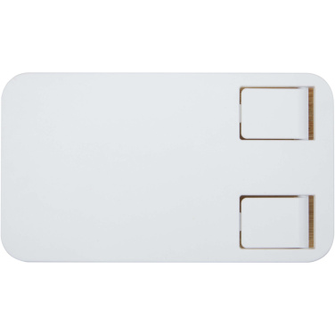 Logo trade promotional giveaway photo of: Alfirk recycled plastic foldeable desk phone stand with bamboo details