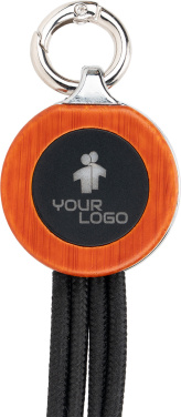 Logo trade promotional product photo of: 4-in-1 cable with elighted logo in a wooden casing