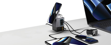 Logo trade promotional gift photo of: Urban Vitamin Sacramento 105W GAN charger+retractable cables