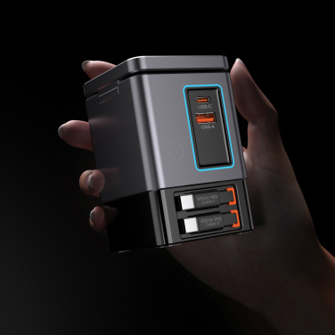 Logo trade promotional product photo of: Urban Vitamin Sacramento 105W GAN charger+retractable cables