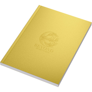 Logo trade promotional products image of: Novella Austen A5 metallic soft cover notebook - 100 sheets