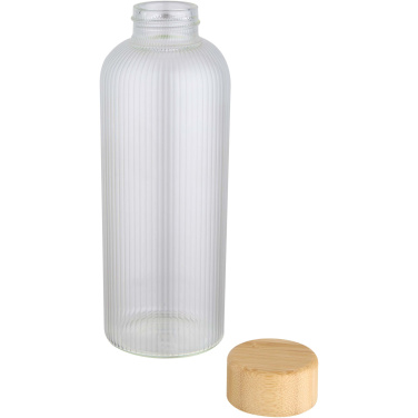 Logo trade promotional gifts image of: Mirage 650 ml single-walled borosilicate glass bottle with bamboo lid