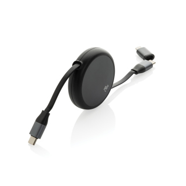 Logo trade advertising product photo of: Terra RCS recycled aluminium retractable 240W 2-in-1 cable