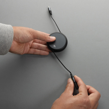 Logo trade promotional product photo of: Terra RCS recycled aluminium retractable 240W 2-in-1 cable