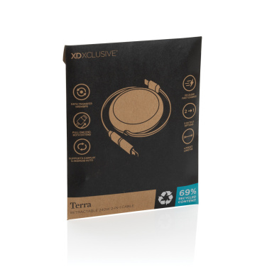 Logotrade promotional merchandise photo of: Terra RCS recycled aluminium retractable 240W 2-in-1 cable