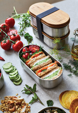 Logotrade promotional merchandise photo of: Black+Blum Stainless Steel Double Bento Box