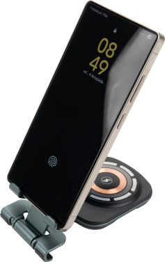 Logo trade promotional giveaways image of: Phone holder with wireless charger