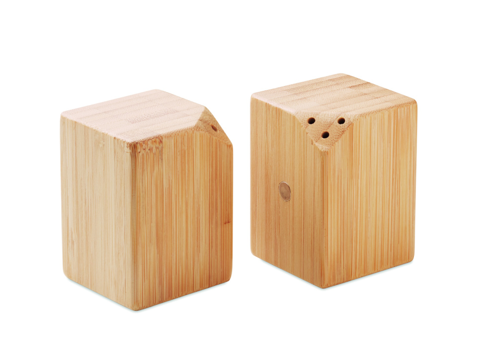 Logo trade advertising products picture of: Bamboo salt & pepper set
