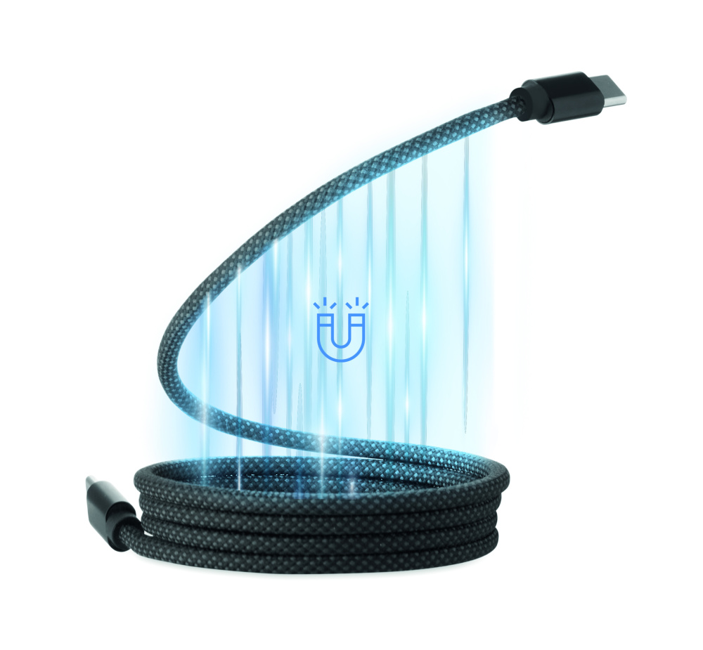 Logo trade promotional merchandise image of: Braided magnetic cable in RPET