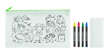 Logo trade corporate gifts image of: Pencil case with 4 crayons