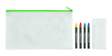 Logo trade promotional products image of: Pencil case with 4 crayons