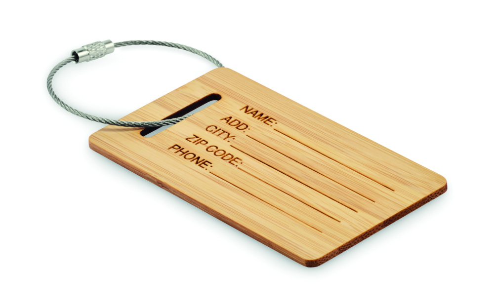 Logo trade promotional merchandise picture of: Bamboo luggage tag