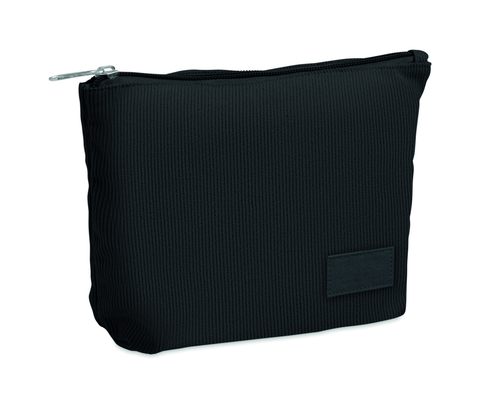 Logo trade promotional products image of: Corduroy cosmetic bag