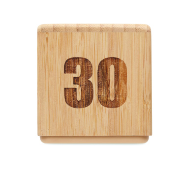 Logo trade promotional giveaways picture of: Bamboo twist snooze timer