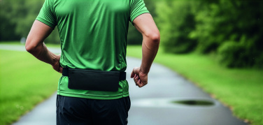 Logo trade promotional gift photo of: Sports waist bag 600D RPET