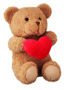 Logotrade promotional gift picture of: Teddy bear with heart 23cm