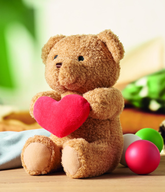 Logo trade corporate gift photo of: Teddy bear with heart 23cm