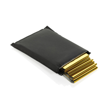 Logotrade promotional gift image of: Solra emergency blanket in RCS recycled RPET pouch