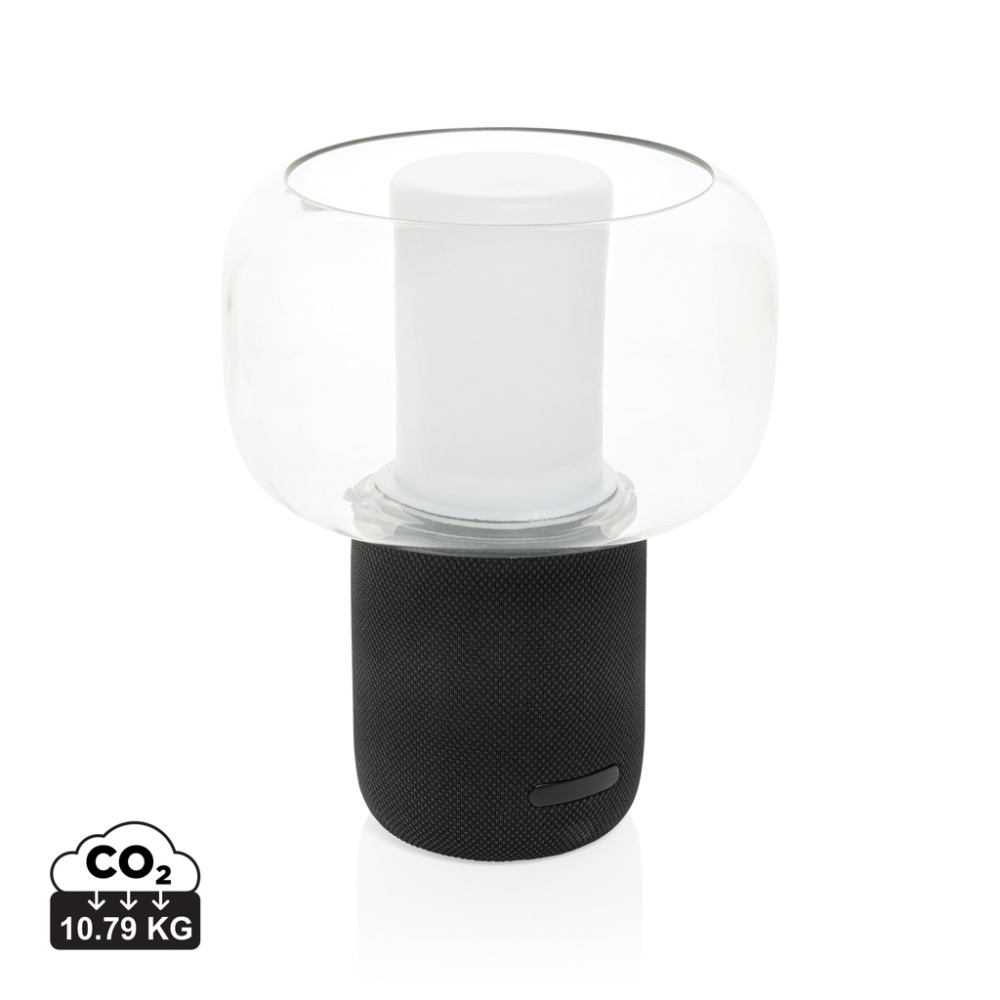Logo trade promotional merchandise photo of: Lux RCS recycled plastic 10W speaker lamp