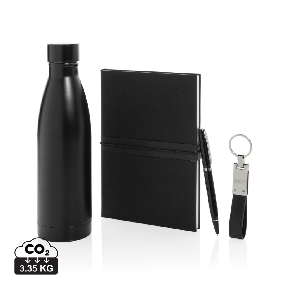 Logo trade promotional giveaways picture of: Swiss Peak RCS deluxe business gift set w/ water bottle