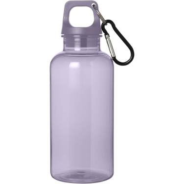 Logo trade advertising product photo of: Oregon 400 ml RCS certified recycled plastic water bottle with carabiner