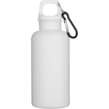 Logo trade corporate gifts picture of: Oregon 400 ml solid colour RCS recycled plastic water bottle with carabiner
